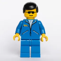 Man, Blue Jacket with Zipper, Blue Legs, Black Hair, Sunglasses