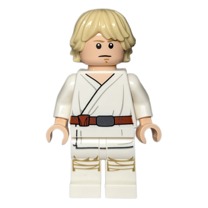 Lego Luke Skywalker, White Robe, White Legs, No Cheek Lines