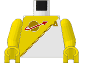 Lego Torso Futuron Uniform with Yellow Panel, Gold Zipper, and Classic Space Logo Pattern / Yellow Arms / Yellow Hands