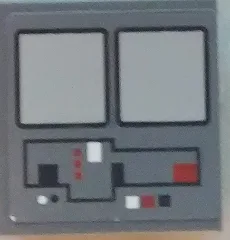 Tile, Modified 2 x 2 Inverted with White, Black and Red Circuitry and Light Bluish Gray Screens Pattern (Sticker) - Set 75025