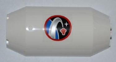 Lego Cylinder Half 3 x 6 x 10 with 1 x 2 Cutout with Space Center Logo Pattern (Sticker) - Set 3368