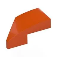 Brick Wedged, Curved 2 x 1 with Stud Notch Right / Reddish Orange