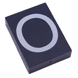 Modulex Tile 3 x 4 with White 'O' Print, without Internal Supports / Modulex Tile Blue