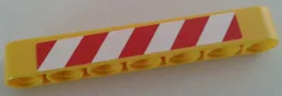 Technic, Liftarm Thick 1 x 7 with Red and White Danger Stripes Pattern Model Right Side (Sticker) - Set 8053
