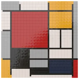 Composition en rouge, jaune, bleu et noir (economical version)