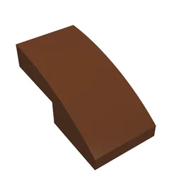 Brick Curved 2 x 1 No Studs [1/2 Bow] / Reddish Brown