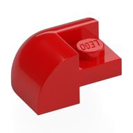 Lego Brick Round, Curved 2 x 2 x 1, Corner / Red
