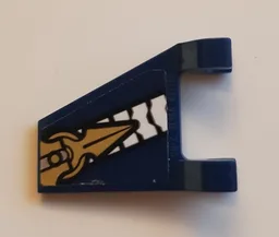 Flag 2 x 2 Trapezoid with Flat Edge with Gold and White Armor Pattern Model Right Side (Sticker) - Set 70642