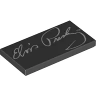 Tile 2 x 4 with 'Elvis Presley' Signature Print / Black