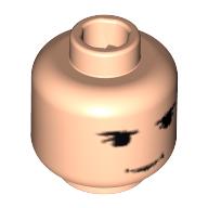 Lego Minifig Head Rubeus Hagrid, Eyebrows, Slight Smile Print [Blocked Open Stud] / Light Nougat