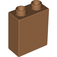 Lego Duplo Brick 1 x 2 x 2 with Bottom Tube / Medium Nougat