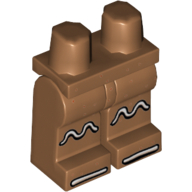 Lego Hips and Medium Nougat Legs with White Icing Print / Medium Nougat