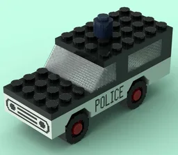 Supersized Scale Classic Town Police Car/Van (No.644)