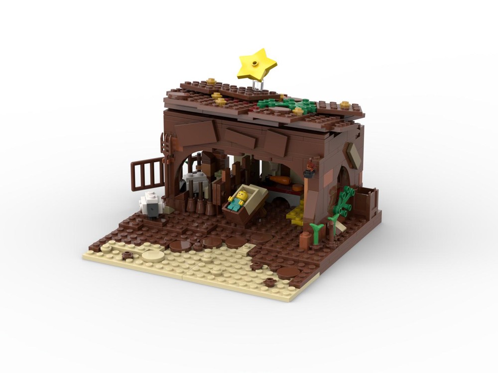 Lego Christmas nativity scene with baby Jeebus