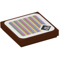 Lego Tile 2 x 2 with Galoomba and Barcode Print (Sticker) / Reddish Brown