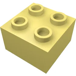 Brick 2 x 2 without Inside Ridges / Yellow