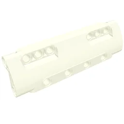Technic Panel Curved 11 x 3 with 10 Pin Holes through Panel Surface / White