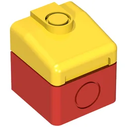 Duplo Train Cabin End with Yellow Top / Red