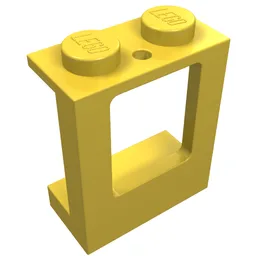 Window 1 x 2 x 2 Plane, Solid Studs / Yellow