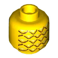 Minifig Head (No Face), Pineapple Print / Yellow