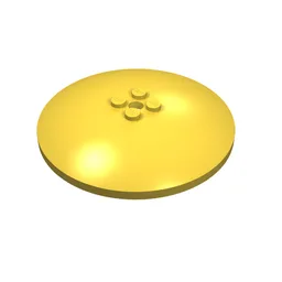Dish 8 x 8 Inverted [Radar], Solid Studs, Rounded Anti-stud Underside / Yellow