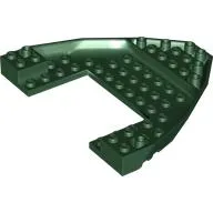 Boat Hull Section, Brick 10 x 12 x 1 with 4 x 6 Cutout / Dark Green
