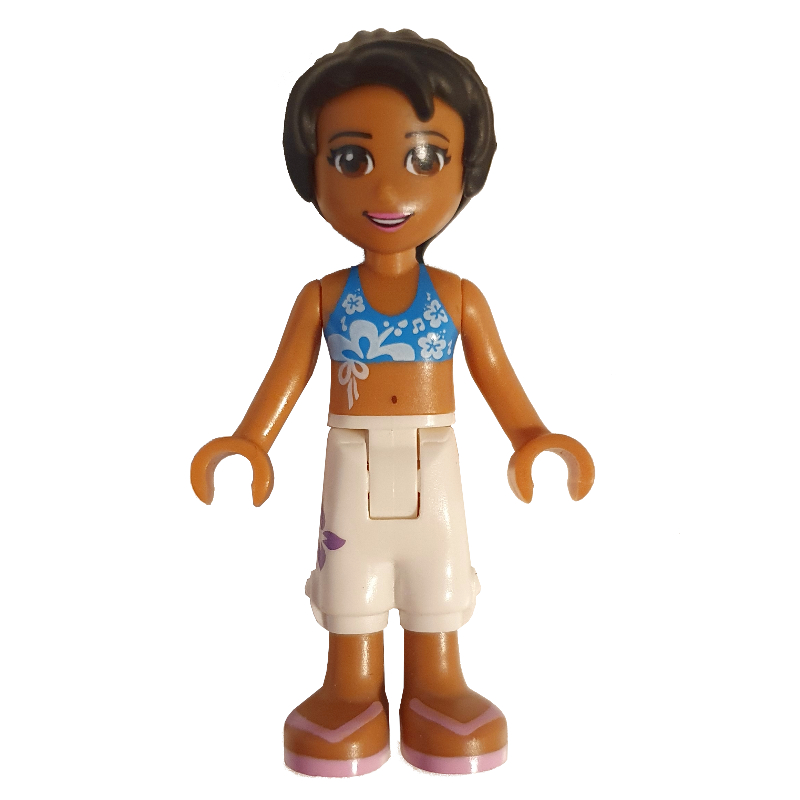 Lego Joanna - Dark Azure Bikini, White Trousers