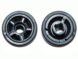 Wheel 11mm D. x 6mm with 5 Spokes with Black Tire 14mm D. x 6mm Solid Smooth (50944 / 50945)