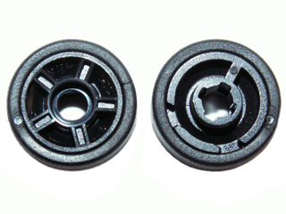 Lego Wheel 11mm D. x 6mm with 5 Spokes with Black Tire 14mm D. x 6mm Solid Smooth (50944 / 50945)