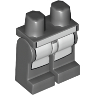 Lego Hips and Dark Bluish Gray Legs with White Apron Print / Dark Bluish Gray