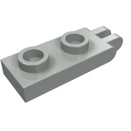 Hinge Plate 1 x 2 with 2 Fingers and Hollow Studs / Light Gray
