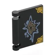 Book Cover with Gold Decorations, Sand Blue/Tan Shapes (Stabbed Tom Riddle Diary) Print / Black
