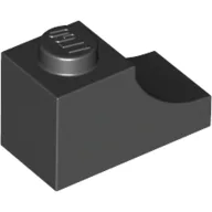 Brick Curved 2 x 1 with Inverted Cutout / Black