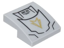 Slope, Curved 2 x 2 x 2/3 with Black Lines, 'MK 82' and Gold Arrow Pattern (Sticker) - Set 76050