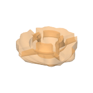 Lego Clikits Icon, Shell 2 x 2 with Hole / Trans-Flame Yellowish Orange