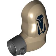 Lego Arm, Bigfig, Left with Black Wristband and Skull Print / Dark Tan