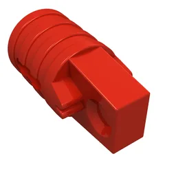 Hinge Cylinder 1 x 2 Locking with 1 Finger and Axle Hole On Ends / Red