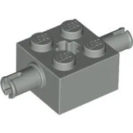 Brick Special 2 x 2 with 2 Pins and Axle Hole / Light Gray