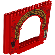 Lego Panel 4 x 16 x 10 with Asian Arch and Dragon Head Print