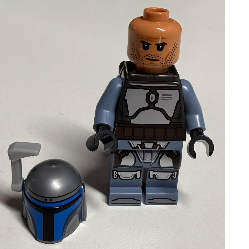 Lego Jango Fett, Pearl Titanium Torso with Plain Arms, Black Helmet Print on Right-hand Site