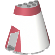 Lego Cone Half 8 x 4 x 6 with Dark Red Stripe Tantive Bridge Top Print