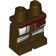 Hips and Dark Brown Legs with Dark Red Sash Belt, White Panels and Knee Straps / Dark Brown