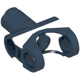 Technic Axle Connector 2 x 3 with Ball Socket and Axle Socket with White Rubber Insert / Dark Blue