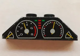Stickered Assembly 4 x 1 x 1 with Gauges Tachometer and Speedometer Pattern (Sticker) - Set 8880