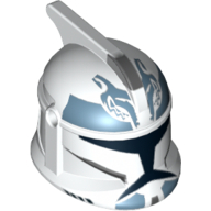 Lego Helmet Clone Trooper Phase 1, with Side Holes, Wolfpack Clone Trooper Print / White