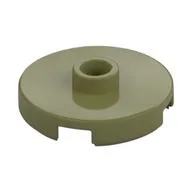 Plate Special Round 2 x 2 with Center Stud (Jumper Plate) / Olive Green