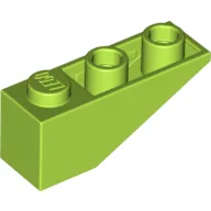 Brick Sloped Inverted 33° 3 x 1 with Internal Stopper and No Front Stud Connection / Lime