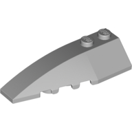 Lego Brick Wedged, Curved 6 x 2 Left, Inner Ridges / Light Bluish Gray