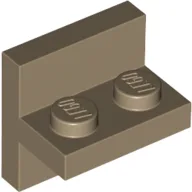 Bracket 2 x 2 with 1 x 2 Vertical Studs / Dark Tan