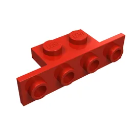 Bracket 1 x 2 - 1 x 4 [Square Corners] / Red